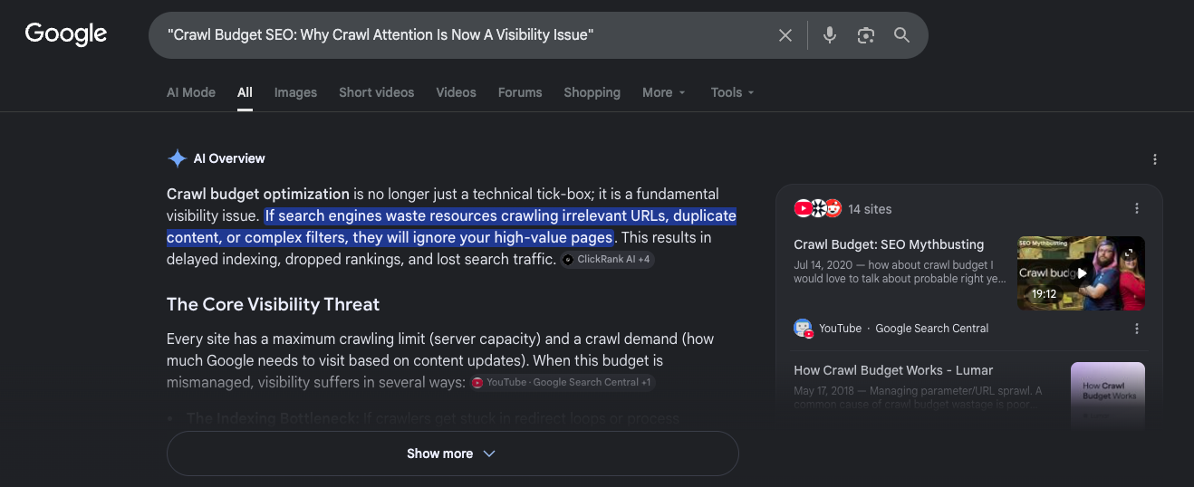 Crawl budget SEO: why crawl attention is now a visibility issue.