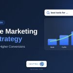 Affiliate marketing SEO strategy guide cover showing a search query rising through rankings, traffic and clicks into affiliate sales