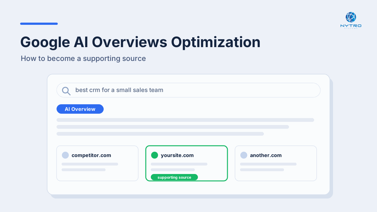 Google AI Overviews optimization: how to become a supporting source