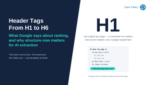 Header tags from H1 to H6: what Google says about ranking, and why structure now matters for AI extraction